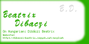 beatrix dibaczi business card